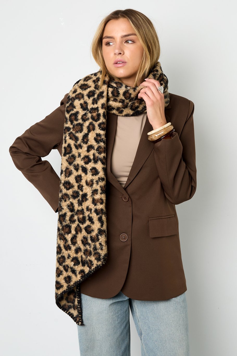 Kışlık atkılar Leopar Desenli Günlük Polyester Günlük Resim3